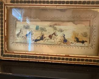 Bone carved painted art