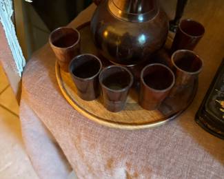 Wood drink/tea set