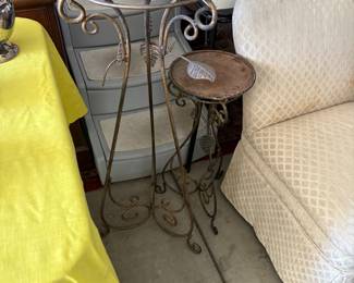 Pair rustic plant stands