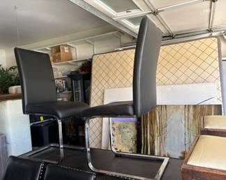 2 chrome and vinyl chairs