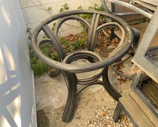 Bamboo table base, with glass