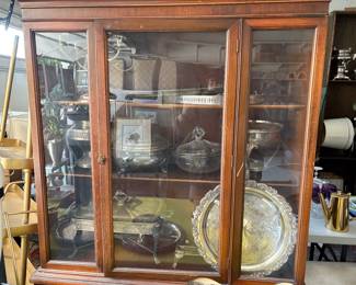 China cabinet and lots of silver plate