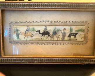 Bone carved painted art