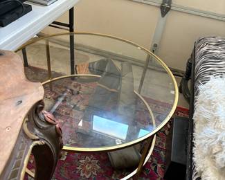 Gold glass coffee table
