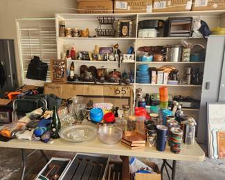 Kitchen appliances,  dishes, home decor