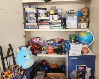 Toys, karaoke machines, surfing guns, games indoors and outdoors