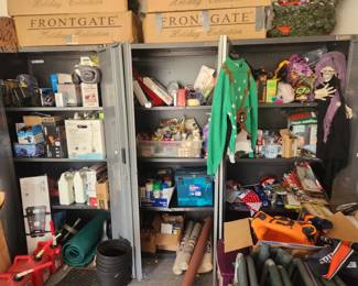 Holiday decor, art supplies, misalanious hardware and electronics