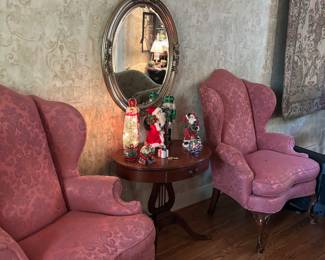 Traditional wingback chairs