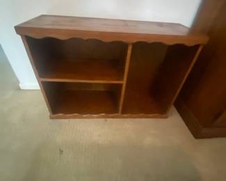 Custom Bookshelf - 2 Shelves, Solid Wood, Scalloped Edge - 35"W x 12"D x 24"