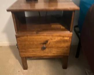 Solid Wood Night Stands (2), Shelf & Drawer, 19"W x 15"D x 24"H
