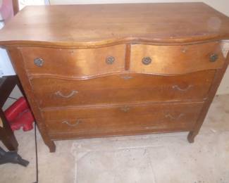 Oak Bow front dresser