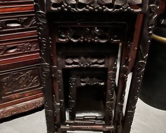 Chinese Carved Nesting Set GORGEOUS Intricate Carvings