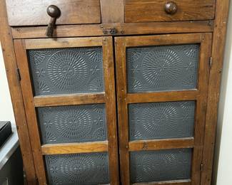 Antique Pie Safe Punched Tin Panel