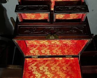 Fully Lined Storage  & Intricate Hand Carved Detail