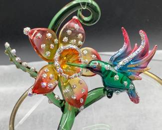 12 Blown Glass bird ornaments by Ashton Drake