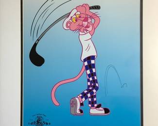 Many cartoon golf art, Pink Panther