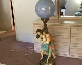 MASSIVE Italian figural lamp 4.5 ft tall.