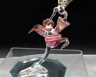 Blown glass hummingbird