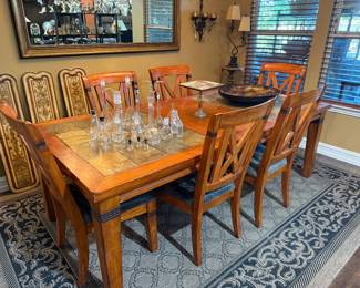 Dining Table with 6 Chairs and Leaf