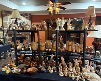 Lamps, Angels, Animal figurines, Copper, etc.