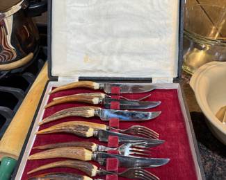 Bone Handled Fork and Knifes