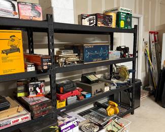 Plate Joiner, Spiral Saw, Mini Grinder, Sander, Heater, Blower, Circular Saw, License plates, Sony CD Player, Vintage Dictaphone and Calculator, Vintage Scale and Iron, TV-VCR Combo, etc.