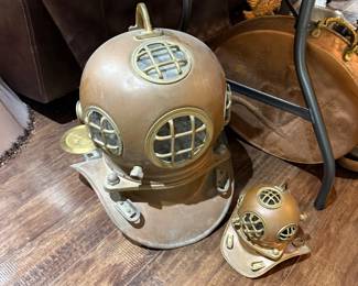 Vintage Copper and Brass Diving Helmets