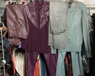 Suzelle leather pants and tops