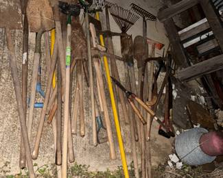 Lawn tools, spool of barbed wire