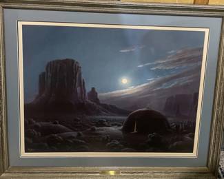 Artwork.     MOTHER EARTH FATHER SKY by Dalhart Windberg large wall print.   Picture posted was taken from internet as picture in camera did not turn out