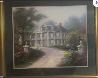Artwork….  HOMESTEAD HOUSE by Thomas Kinkade.  Large wall print