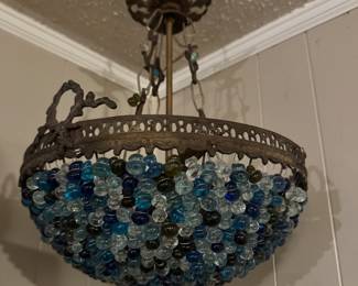 Ceiling lamp, Vintage with added beads