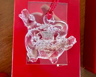 Waterford crystal ornament w/case, pouch & box