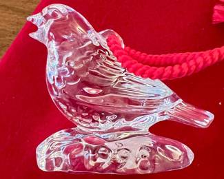 Waterford crystal ornament w/case, pouch & box