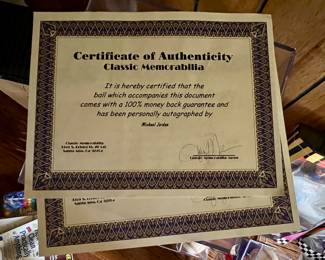 NBA Michael Jordan signed basketball w/Cert., box and case