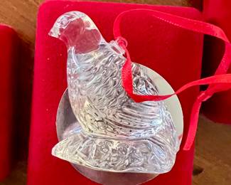 Waterford crystal ornament w/case, pouch & box