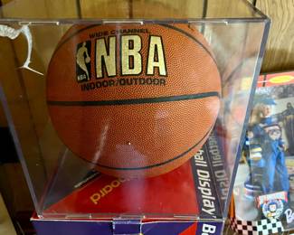NBA Michael Jordan signed basketball w/Cert., box and case
