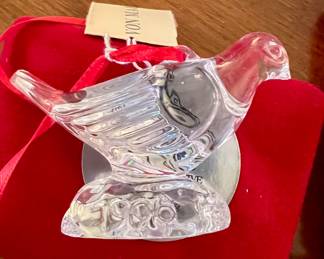 Waterford crystal ornament w/case, pouch & box