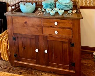 Vtg. Dry sink w/copper top