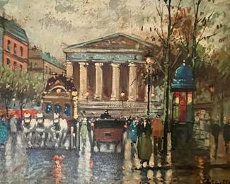 Oil painting by Antoine Blanchard - (real name was Marcel Masson) - Rue Royale