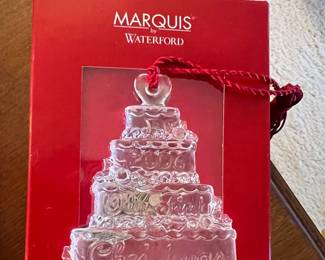 Waterford crystal ornament w/case, pouch & box