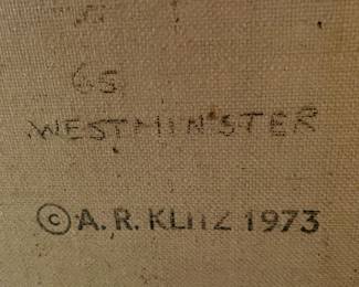 Original oil on canvas painting by Anthony Robert Klitz - 1973 - Westminster -- #4