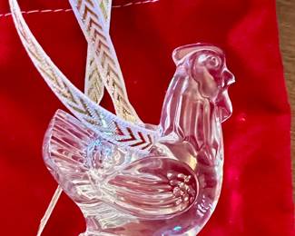 Waterford crystal ornament w/case, pouch & box