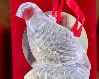 Waterford crystal ornament w/case, pouch & box