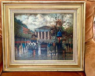 Oil painting by Antoine Blanchard - (real name was Marcel Masson) - Rue Royale