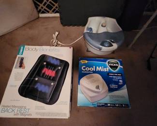 Back massager, humidifier, and foot bath