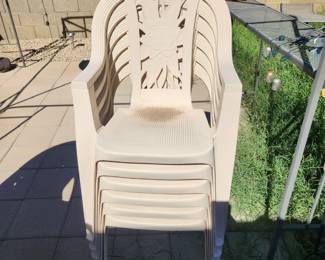 6 plastic chairs