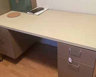 Vintage office desk 
Not shown: matching 4-drawer filing cabinet