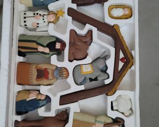 Resin Nativity set.  Pieces are about 8 inches tall.