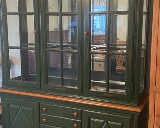 Lighted hutch matches dining table